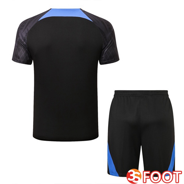 Jeux Ensemble Training T-Shirts Paris PSG + Shorts Noir 2022/2023 Pas Cher